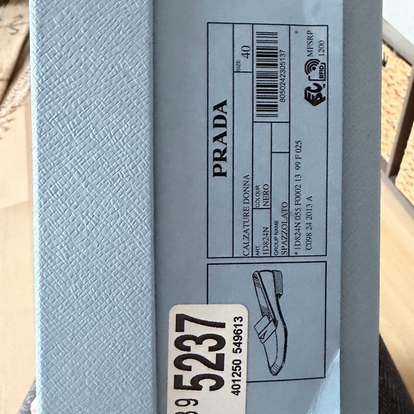 Prada womens leather flat loafers, new, size 40 fit size 9 - Picture 5 of 7